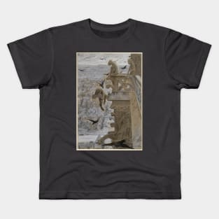 "Notre Dame de Paris" by Luc-Olivier Merson (1881) - original painting cleaned and restored Kids T-Shirt